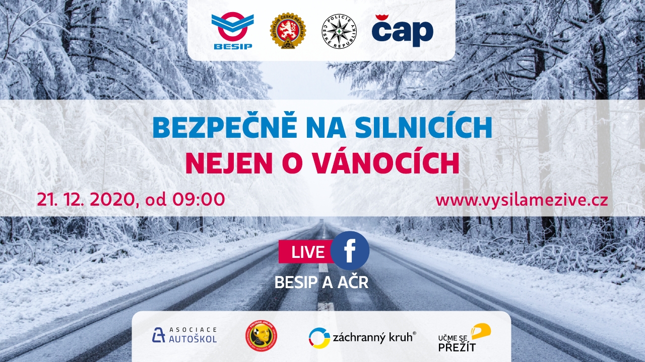 BESIP v pondělí odvysílá předvánoční živý stream na téma škola bezpečné jízdy a rizikové situace